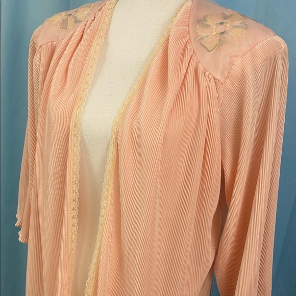 NWT B•B• baby pink crinkle lace embroidered open front Pomona top - Picture 4 of 7